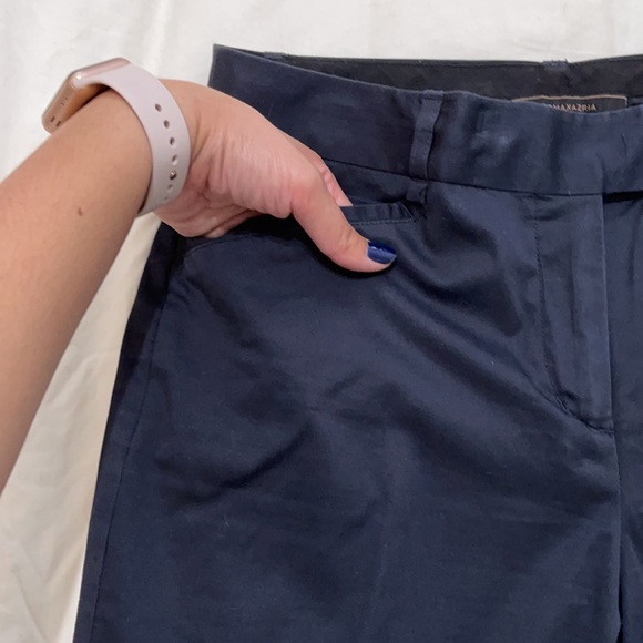 BCBGMaxAzria dark blue cotton trouser pants size 2 - Picture 5 of 8